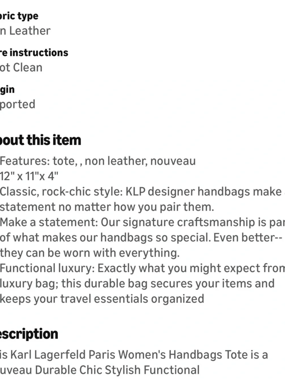 Karl Lagerfeld Black Leather Embossed Top-Handle Tote